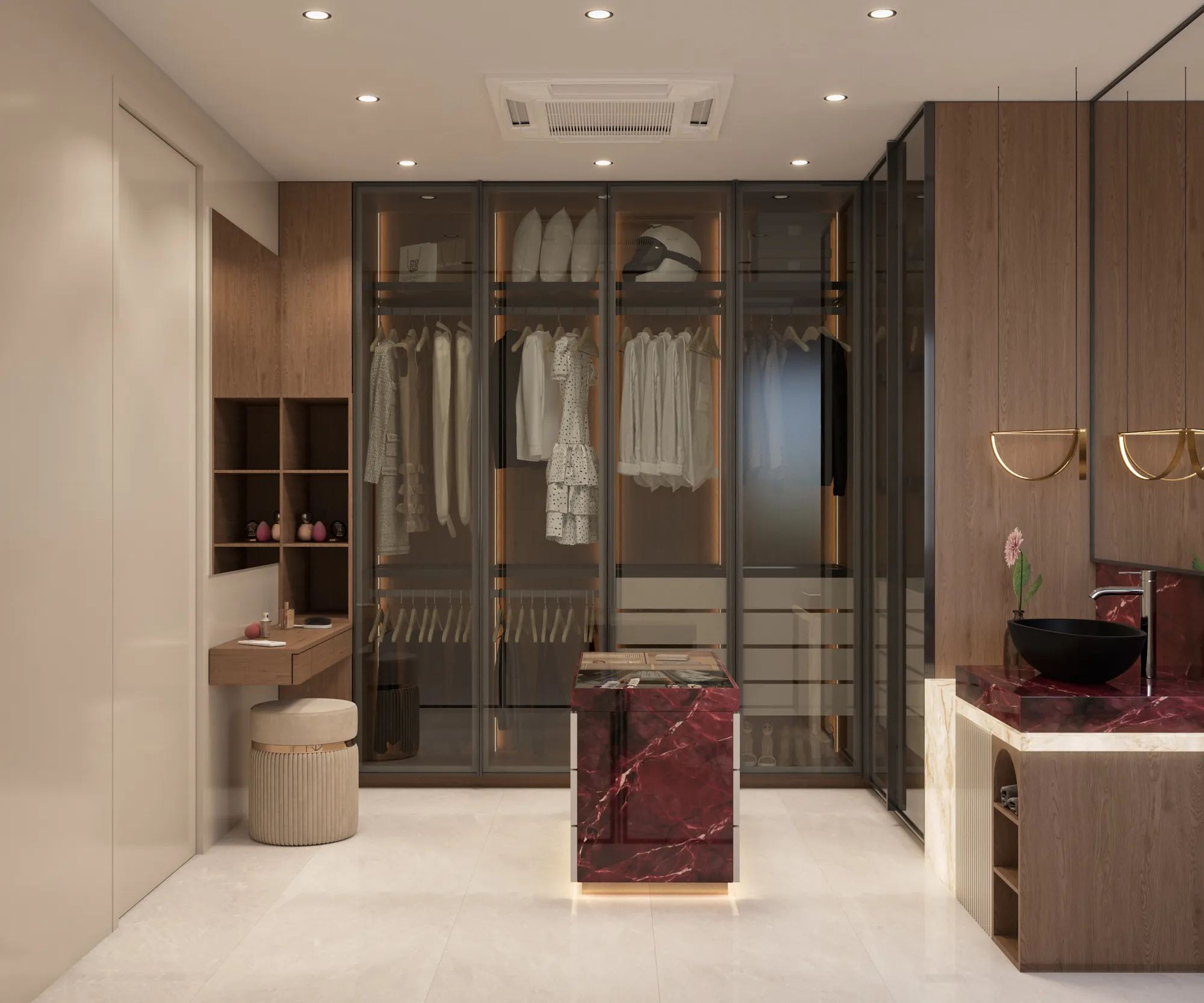 Canon Lakeview Penthouse — Walk-in wardrobe